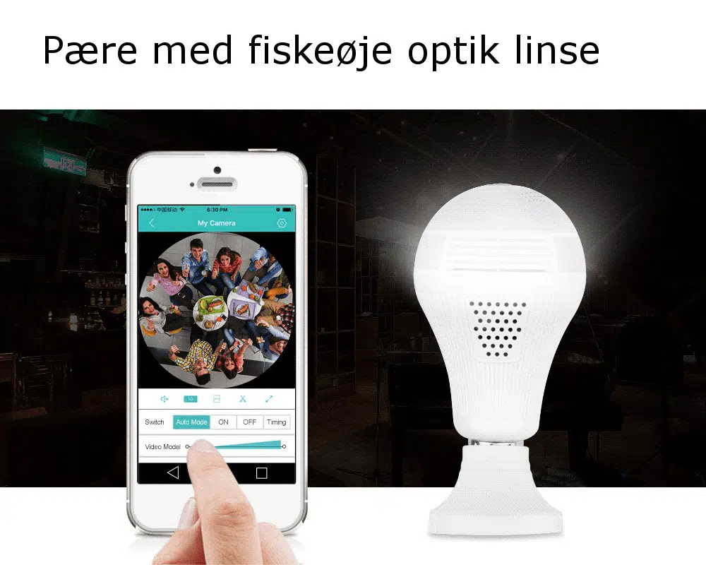 Pære med fiskeøje optik