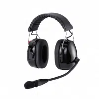 Lækkert headset med ledning til Kenwood-type stik (3,5mm - 2 pin)