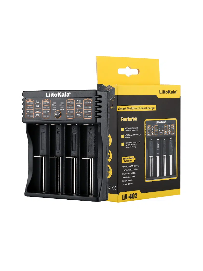 Multi batteri oplader der lader flere forskellige batterier på een gang