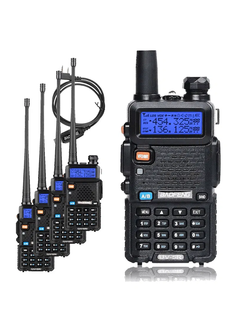 Baofeng uv-5r, Voice activated 8 watt UHF/VHF walkie-talkie with 128 channels, VOX + Alarm, desktop charger. Earpiece at kr. 119,00 included u/b. - Image 6