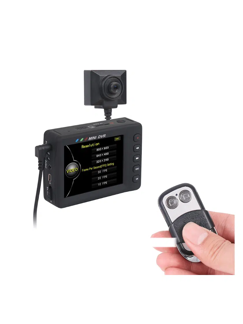 Button (invisible camera lens) with video recorder and remote control. - Image 4