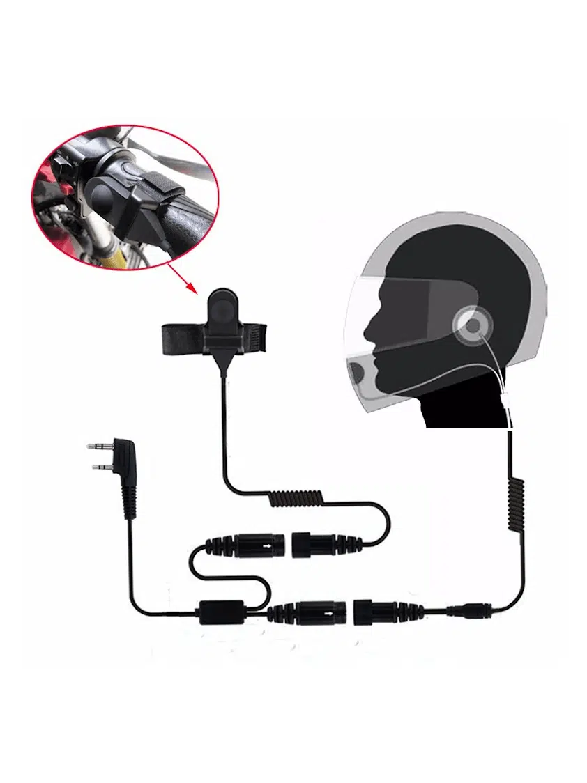 Headset til styrthjelme og til radioer med Kenwood stik (3,5 mm.).