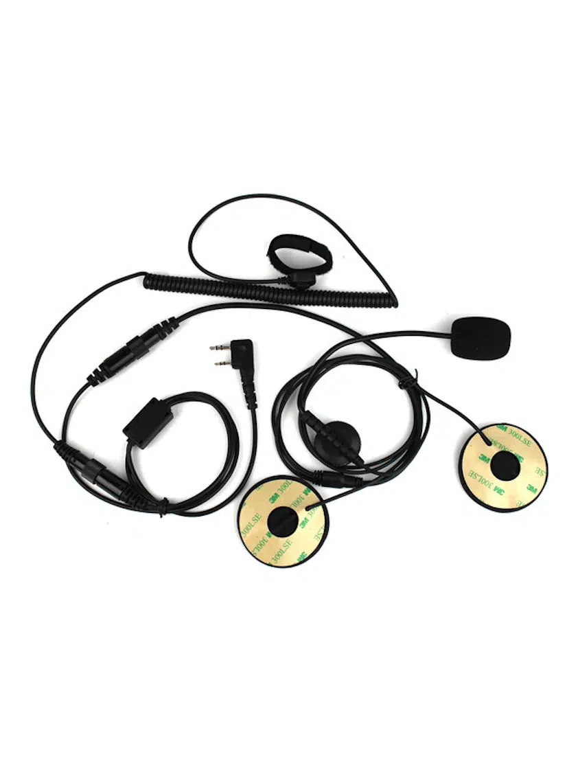 Headset til styrthjelme og til radioer med Kenwood stik (3,5 mm.).