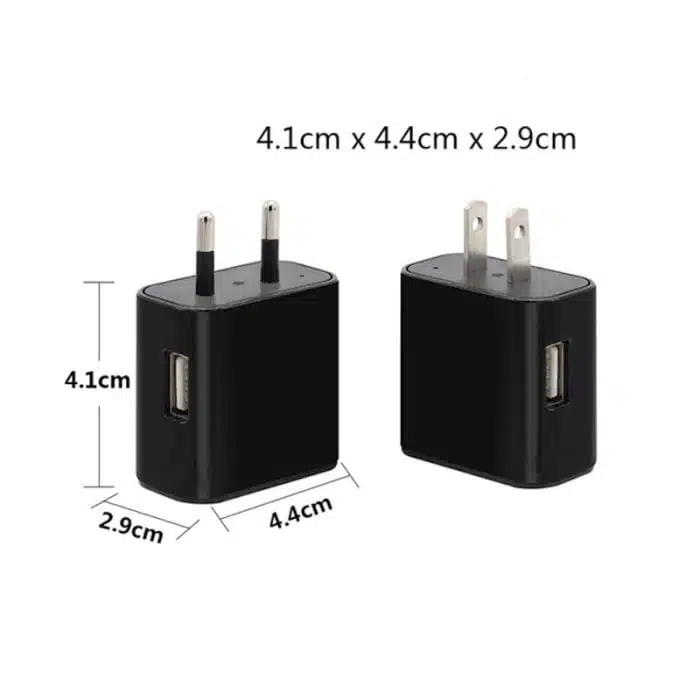 WIFI IP USB VÆGOPLADER MED 4K SKJULT KAMERA, LOOP OPTAGELSE, NIGHT VISION M.M.