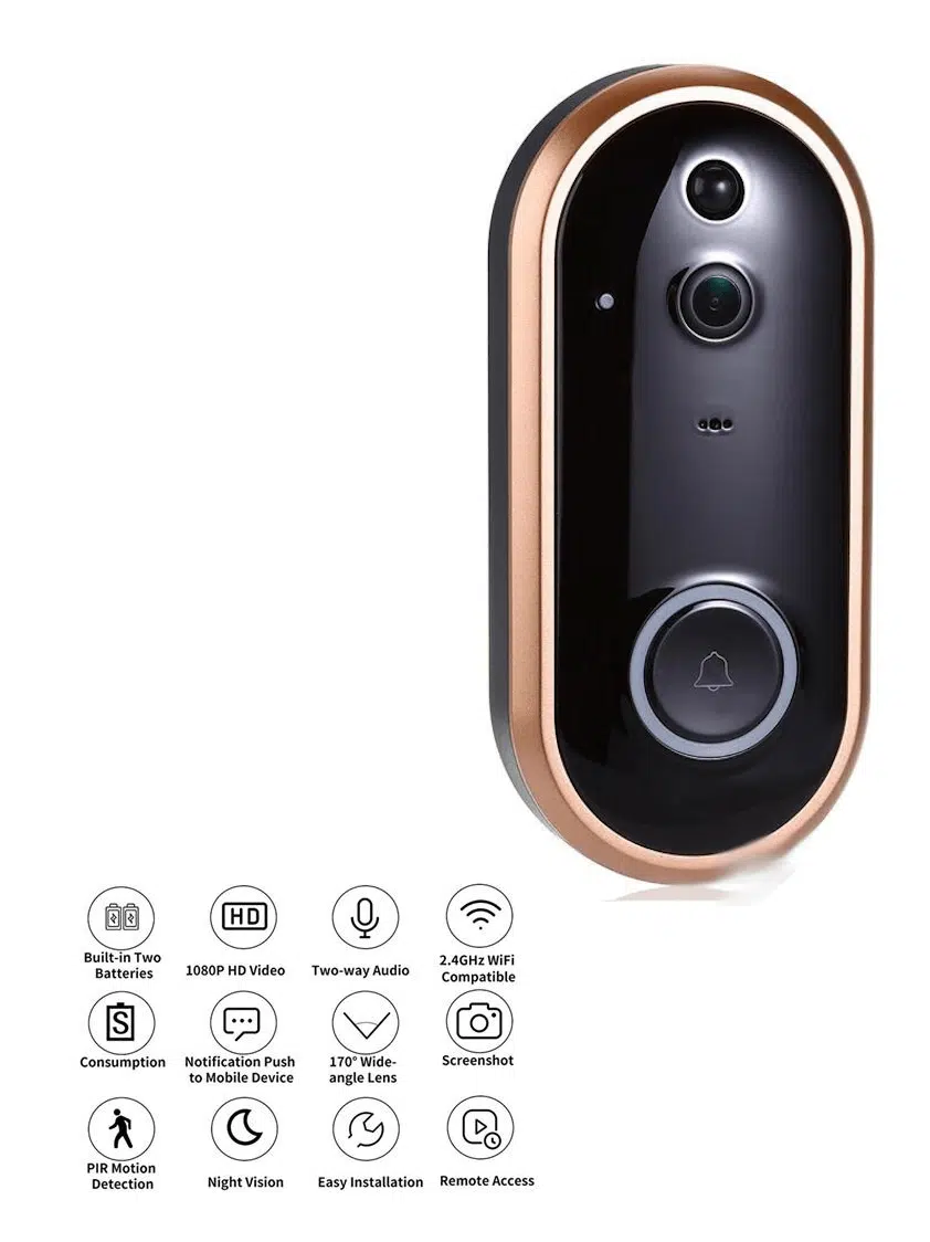 Dørklokke med kamera og funktioner