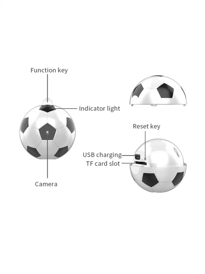 Mini fodbold med indbygget skjult kamera.