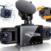 DOBBELT LINSER FOR 180/360° DREJELIGE, 4K DASH CAM, WIFI, GPS, NIGHT VISION (8 STK. INFRARØDE NATTELYS) 3 KAMERALINSER I ALT.
