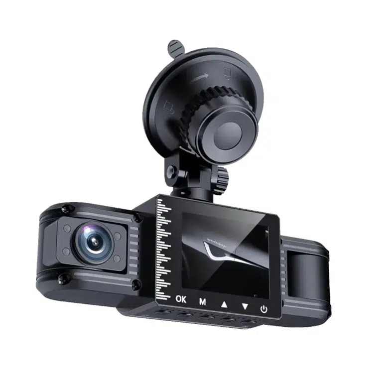 DOBBELT LINSER FOR 180/360° DREJELIGE, 4K DASH CAM, WIFI, GPS, NIGHT VISION (8 STK. INFRARØDE NATTELYS) 3 KAMERALINSER I ALT.