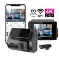5,1 CM SKÆRM, MINI KAMERAER, FRONT OG BAG SMART DASH BOARD KAMERA, 4K, WIFI, GPS, DOBBELT LINSE. Video overbeviser.