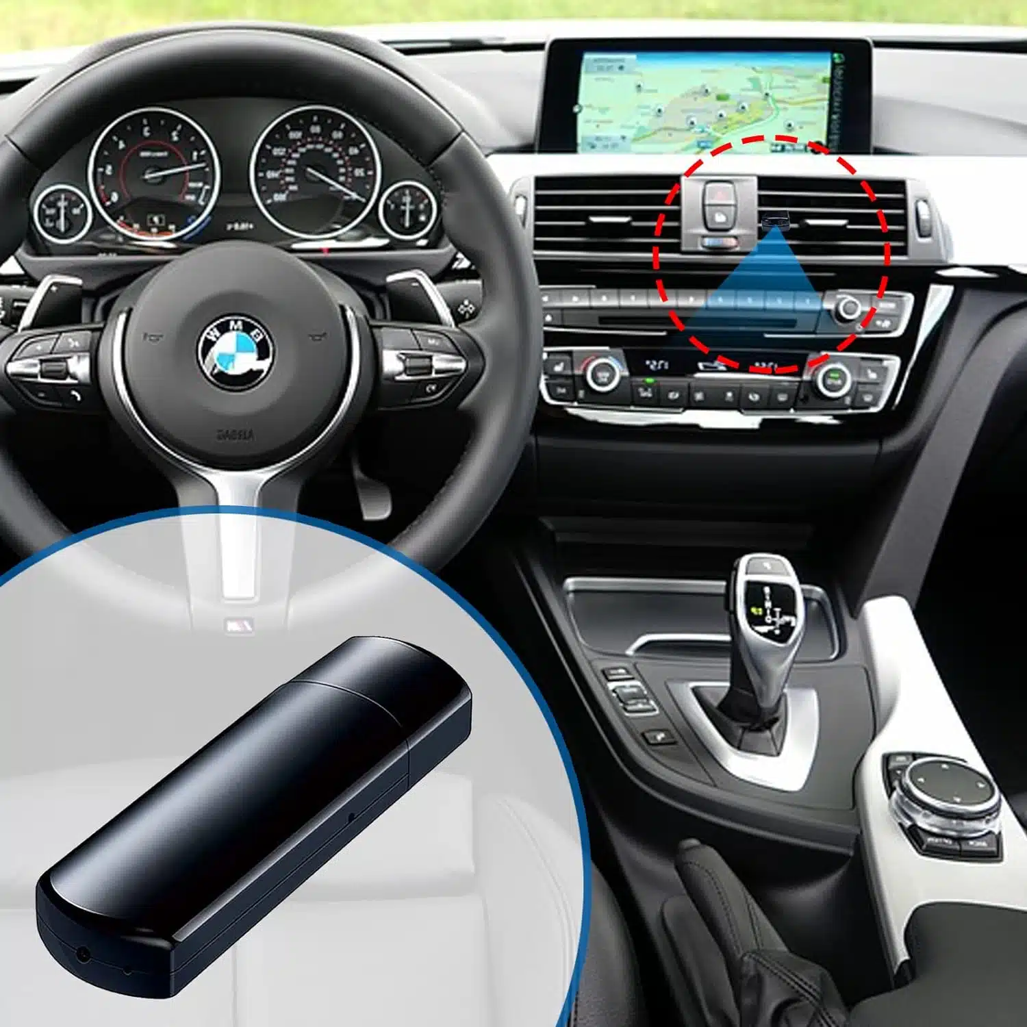 Sort USB pen med skjult videoptager.